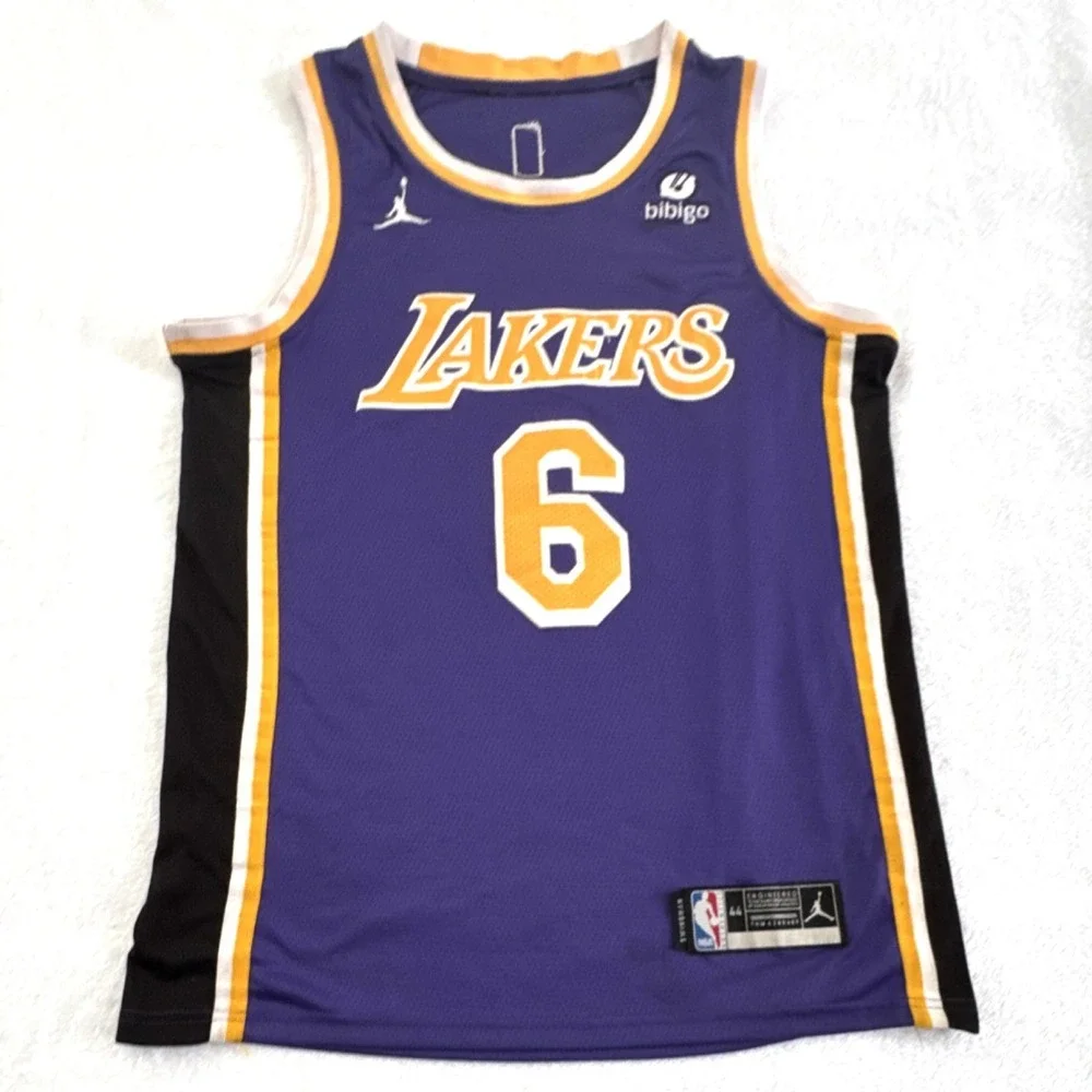 LA Lakers LeBron James #6 NBA Jordan Purple Jersey Size 44